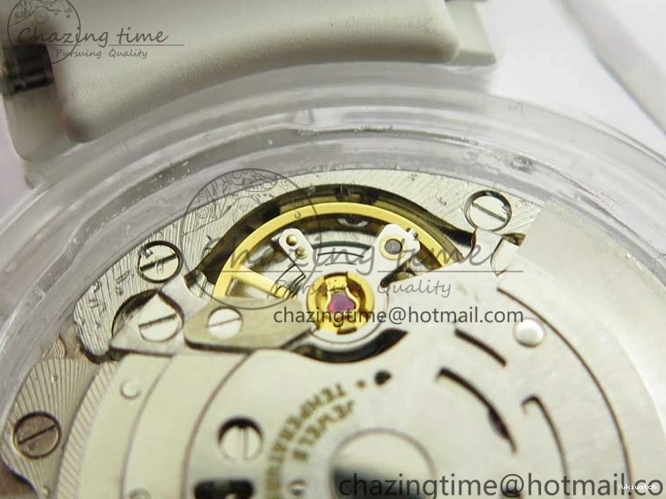 Best Phantomlab Edition 3AF White Dial Submariner VR3135 on Strap Rubber Blue Transparent Light 1109